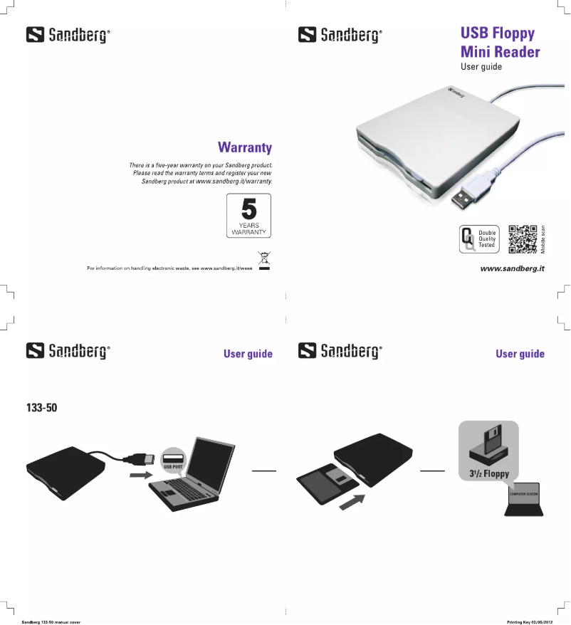 Page 1 of the manual User Manual Sandberg USB Floppy Mini Reader