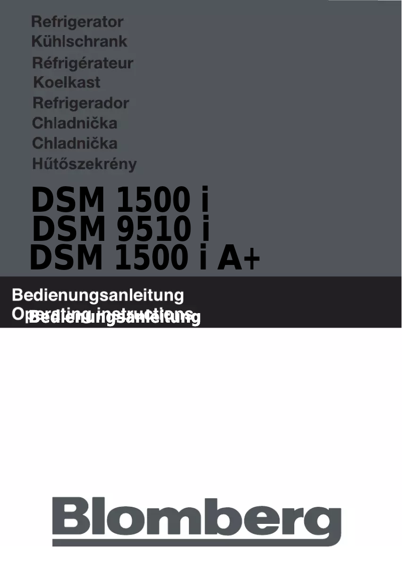 First page image of the manual for DSM 9510 I
