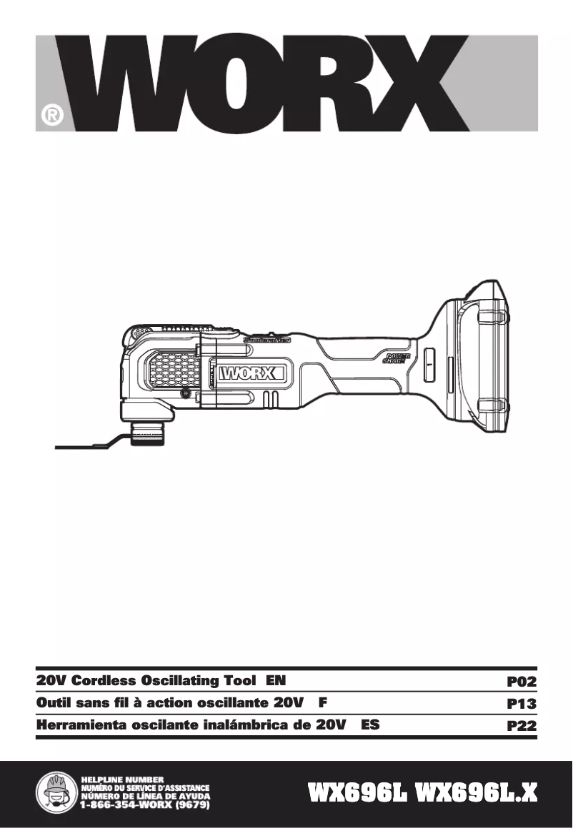 Page 1 of the manual User Manual Worx WX696L.9
