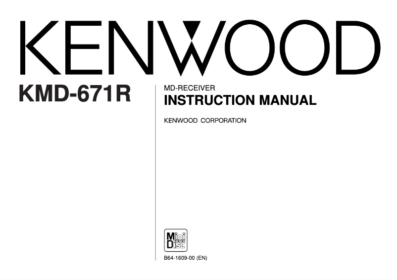 Page 1 of the manual User Manual Kenwood KMD-671R