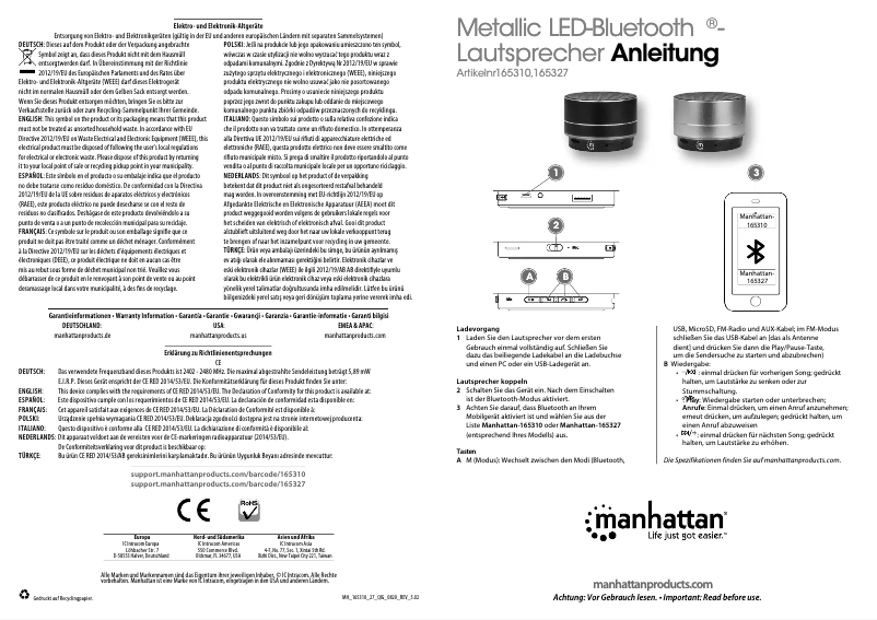 Page 1 of the manual User Manual Manhattan 165310