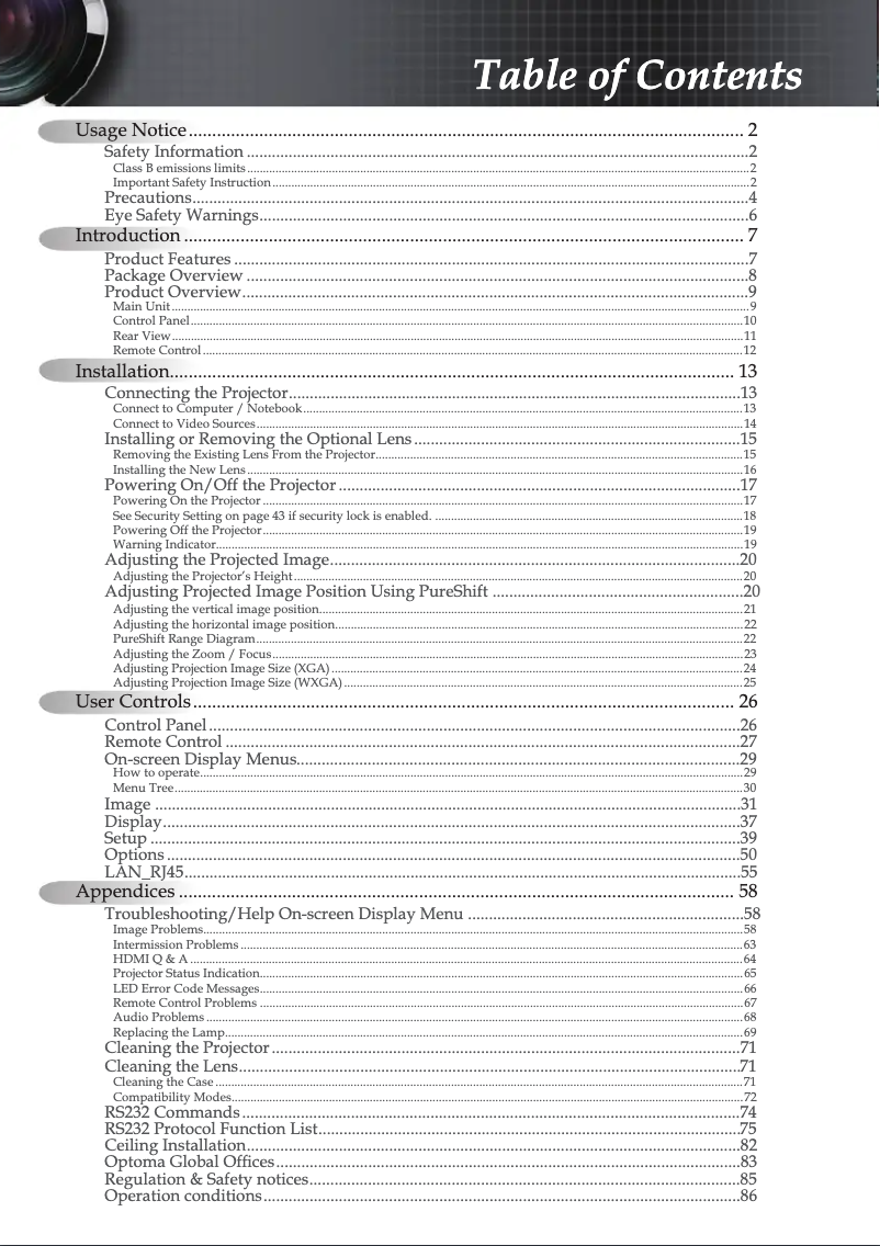 First page image of the manual for TX785