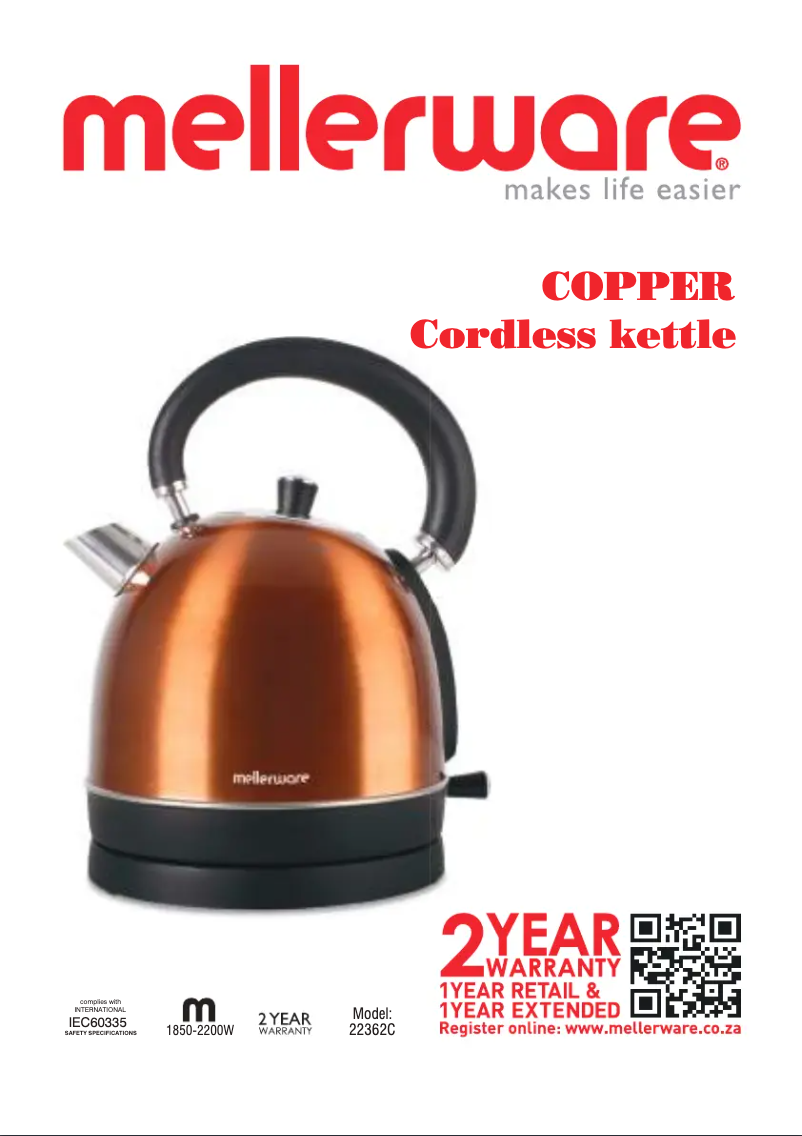 First page image of the manual for Copper 46042CO