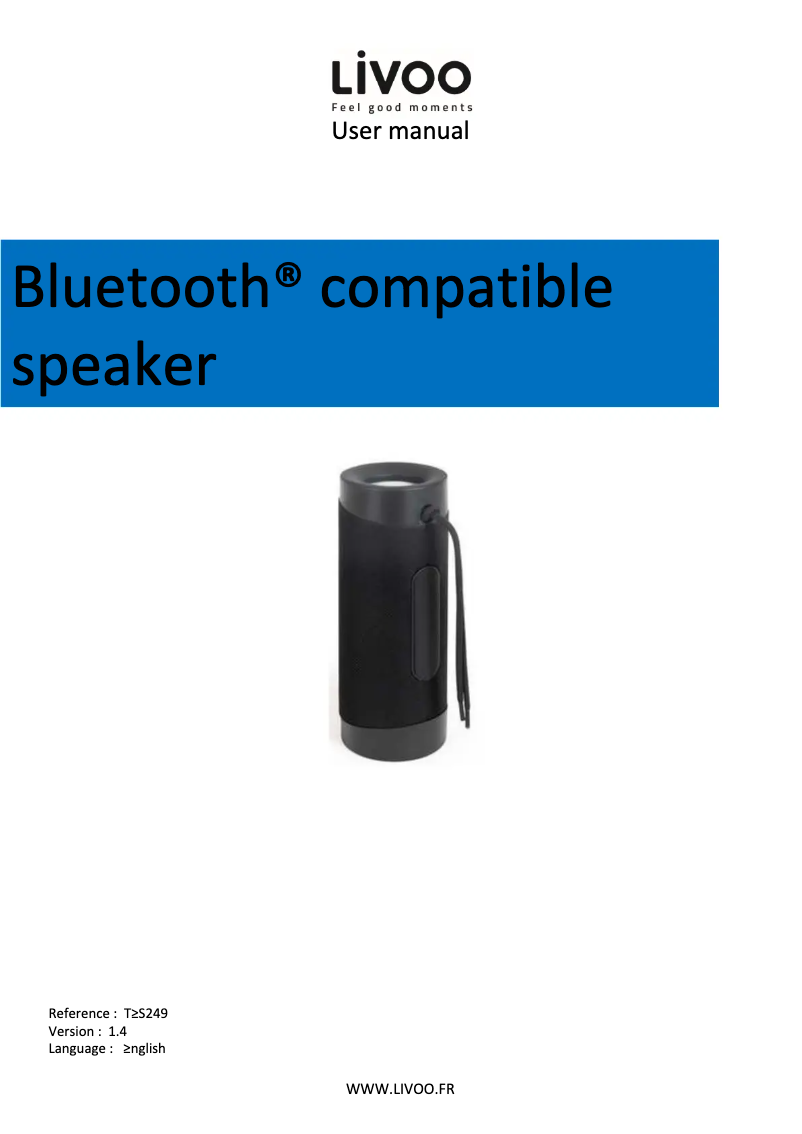 First page image of the manual for TES249