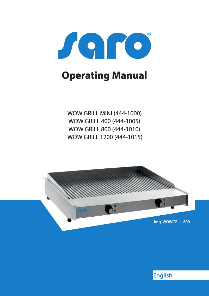 First page image of the manual for WOW GRILL 400