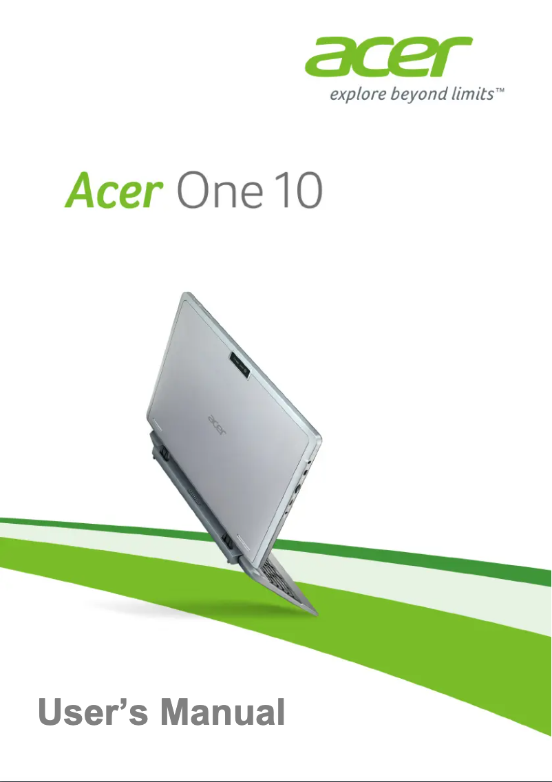 Page 1 of the manual User Manual Acer One 10 S1002