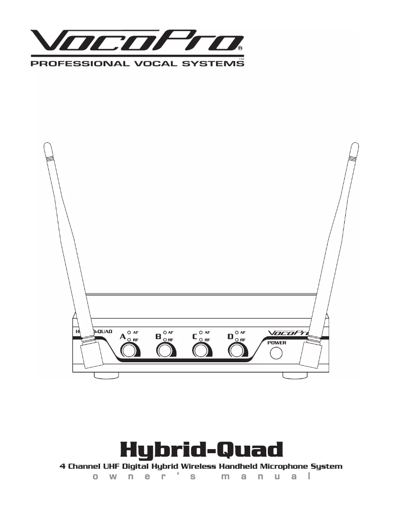 First page image of the manual for Hybrid-Quad