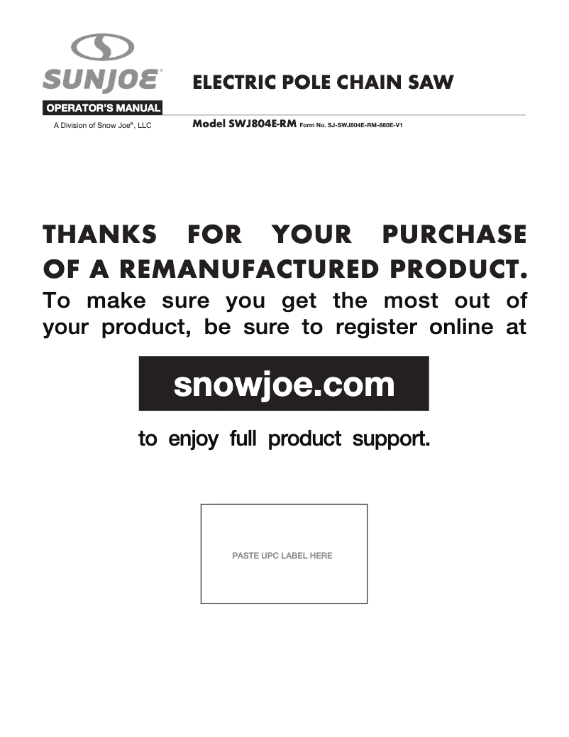 Image de la première page du manuel de l'appareil SWJ804E-RM