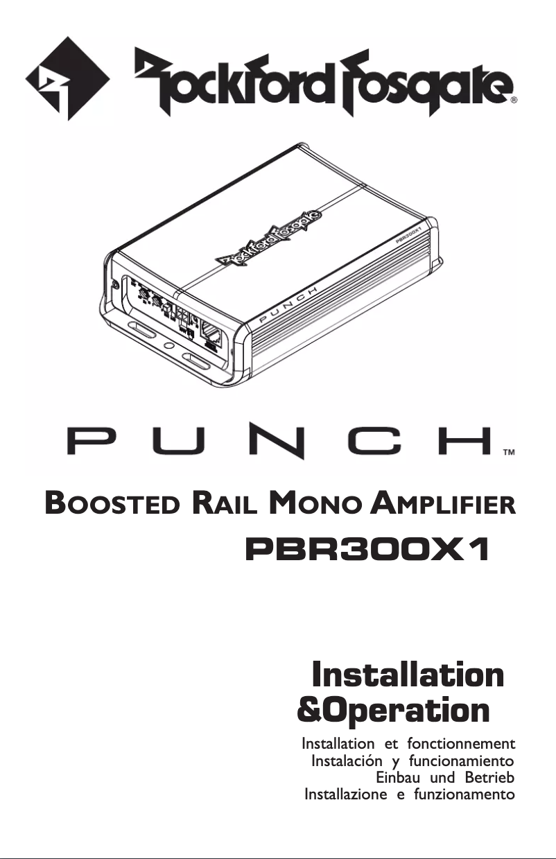Page 1 de la notice Manuel utilisateur Rockford Fosgate Punch PBR300X1