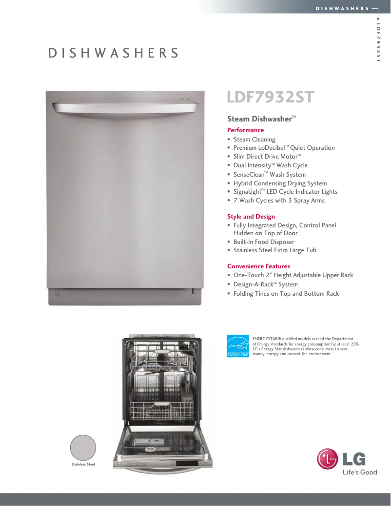 First page image of the manual for LDF7932ST