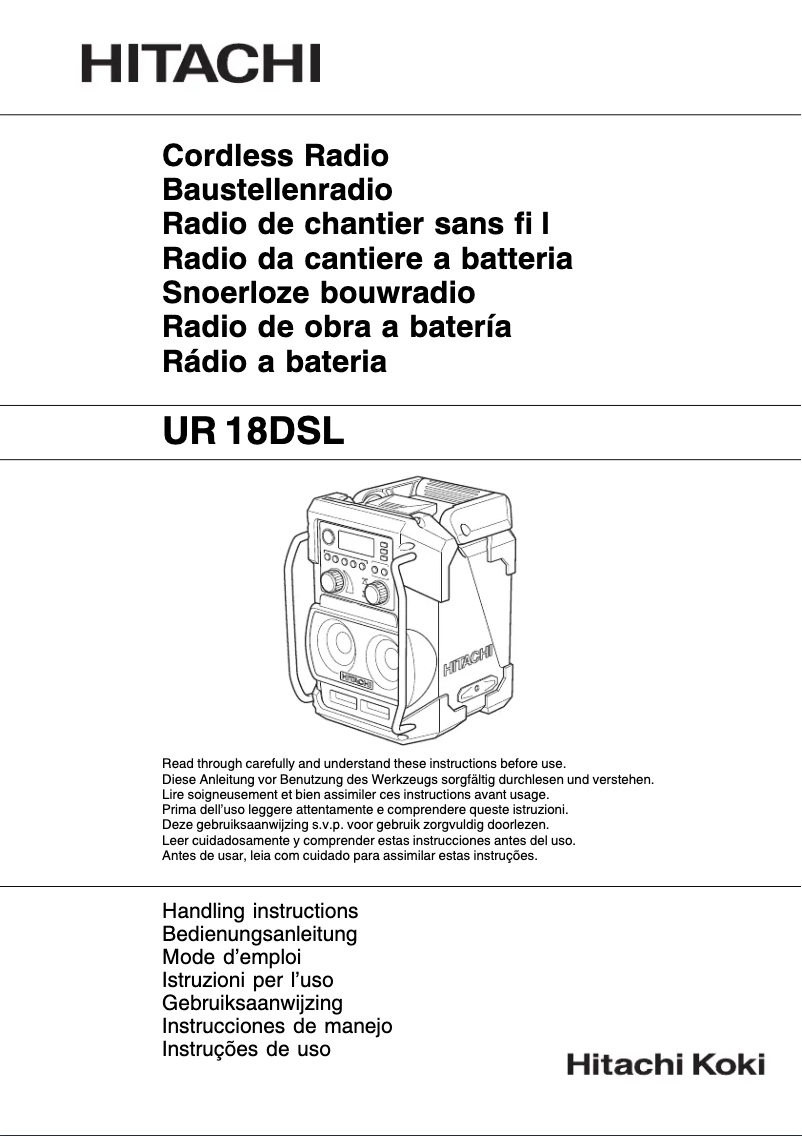 Image de la première page du manuel de l'appareil Bouwradio UR18DSL