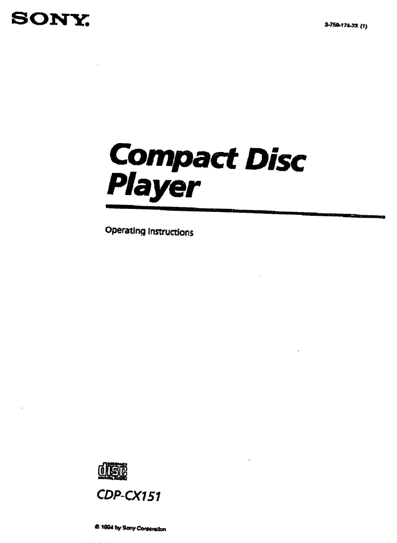 First page image of the manual for CDP-CX151