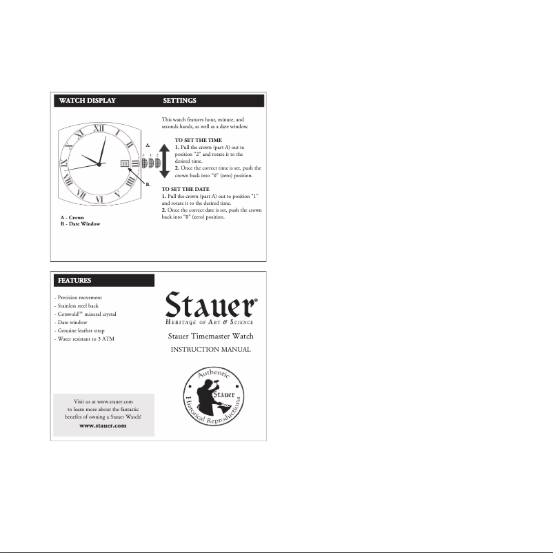 Page 1 of the manual User Manual Stauer 30021