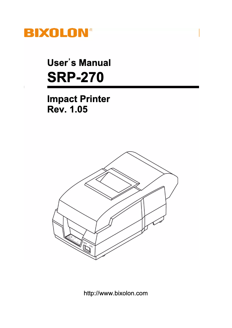 Page 1 of the manual User Manual Bixolon SRP-270D