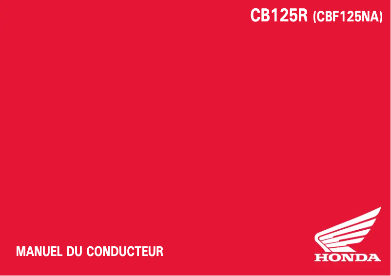 Page 1 of the manual User Manual Honda CB125R (2021)