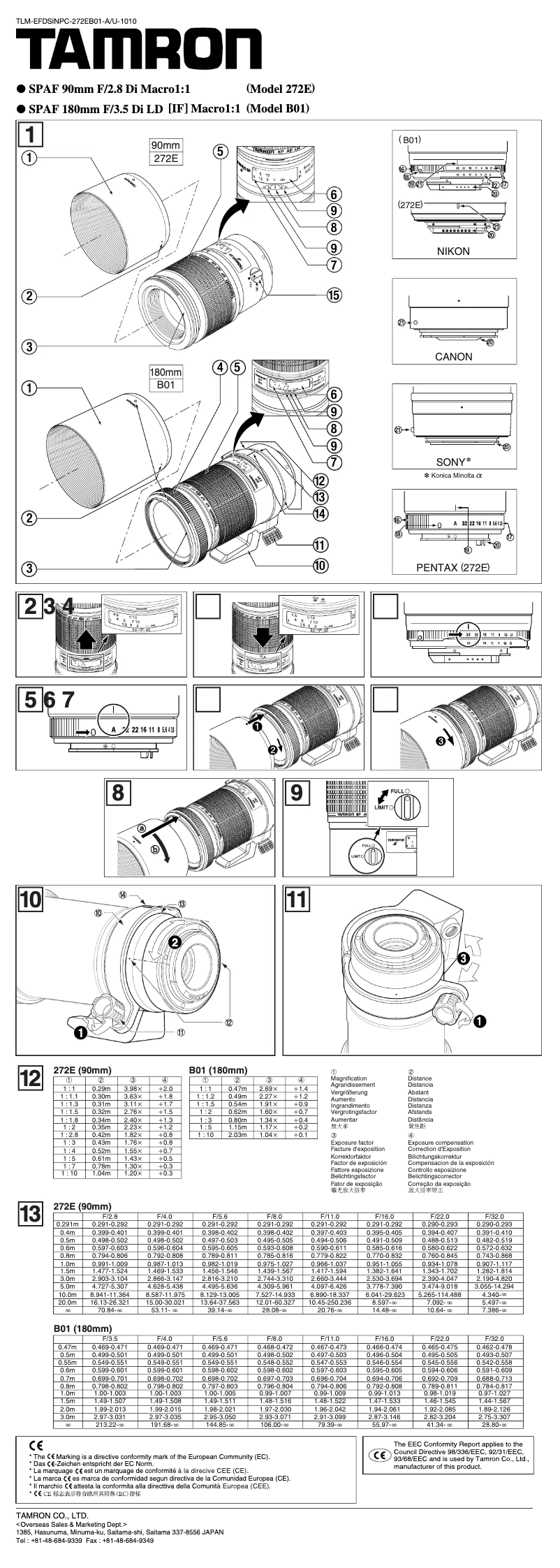 Page 1 of the manual User Manual Tamron SP AF90mm F/2.8 Di MACRO 1:1