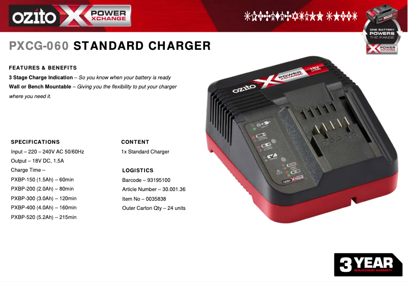 First page image of the manual for PXCG-060