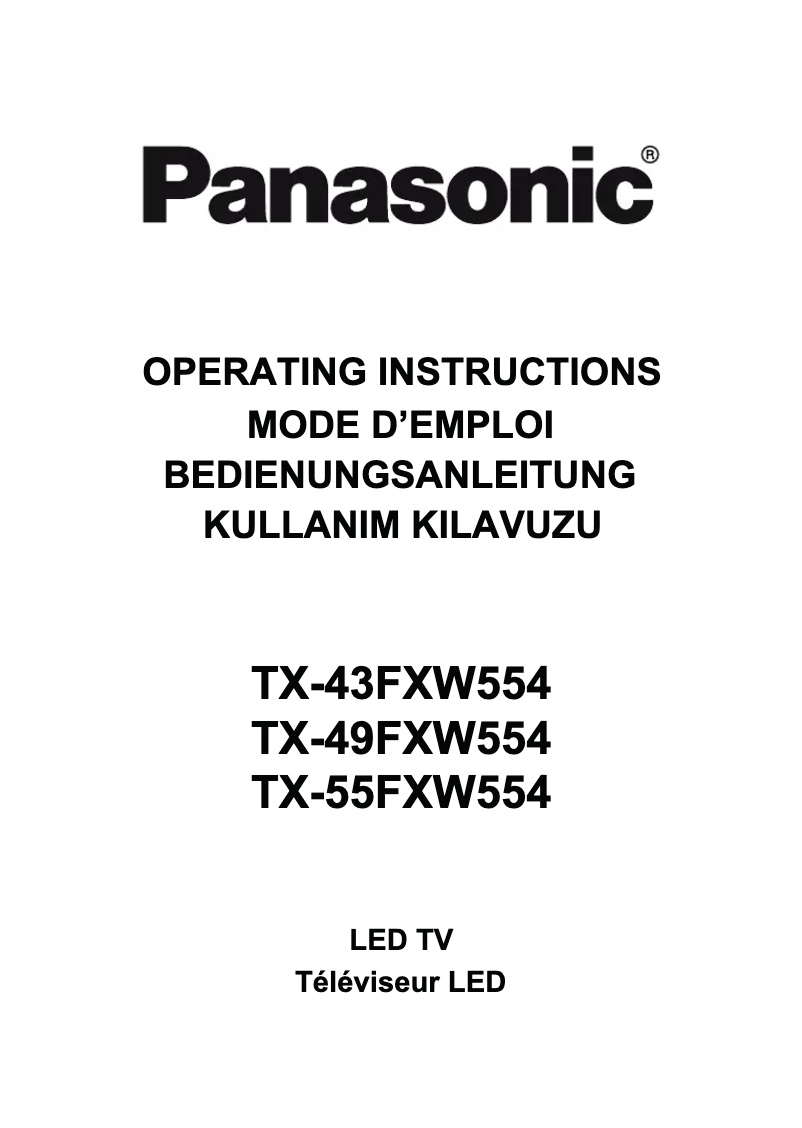 Page 1 of the manual User Manual Panasonic TX-49FXW554