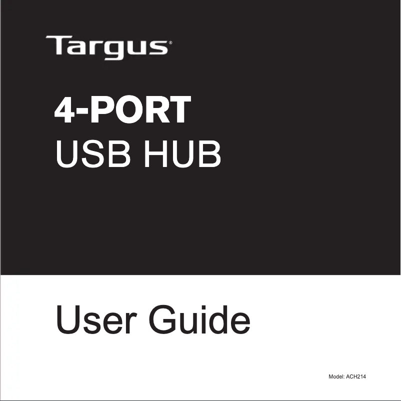 Page 1 of the manual User Manual Targus ACH114EU