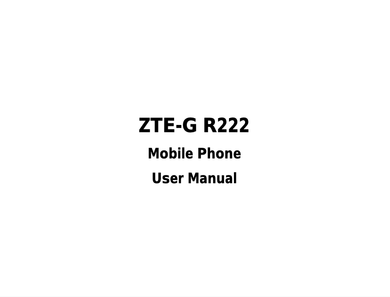 First page image of the manual for G-R222