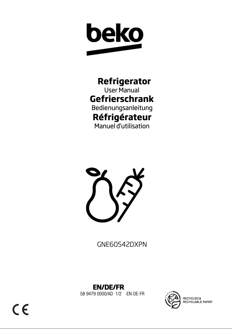 Page 1 of the manual User Manual Beko GNE60542DXPN