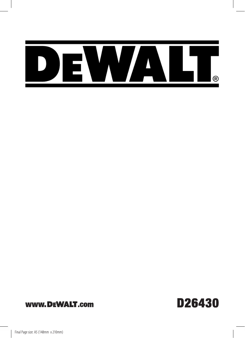 Page 1 of the manual User Manual DeWalt D26430