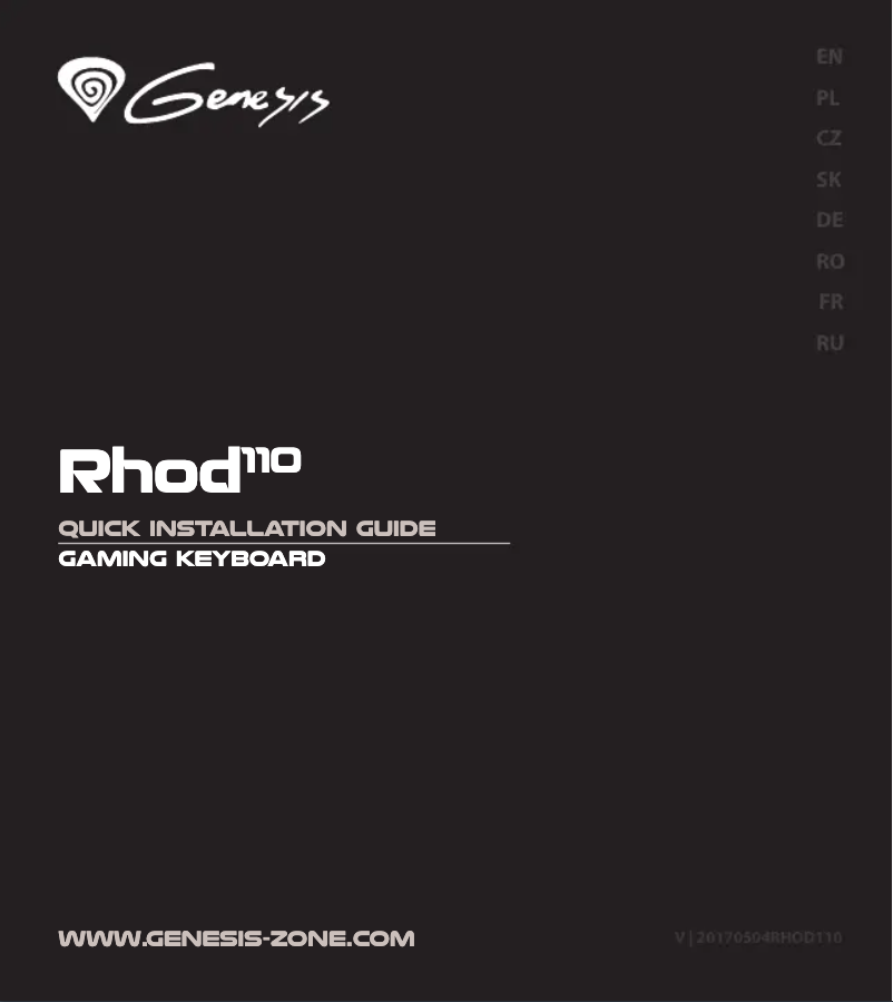 Page 1 of the manual User Manual Genesis Rhod 110