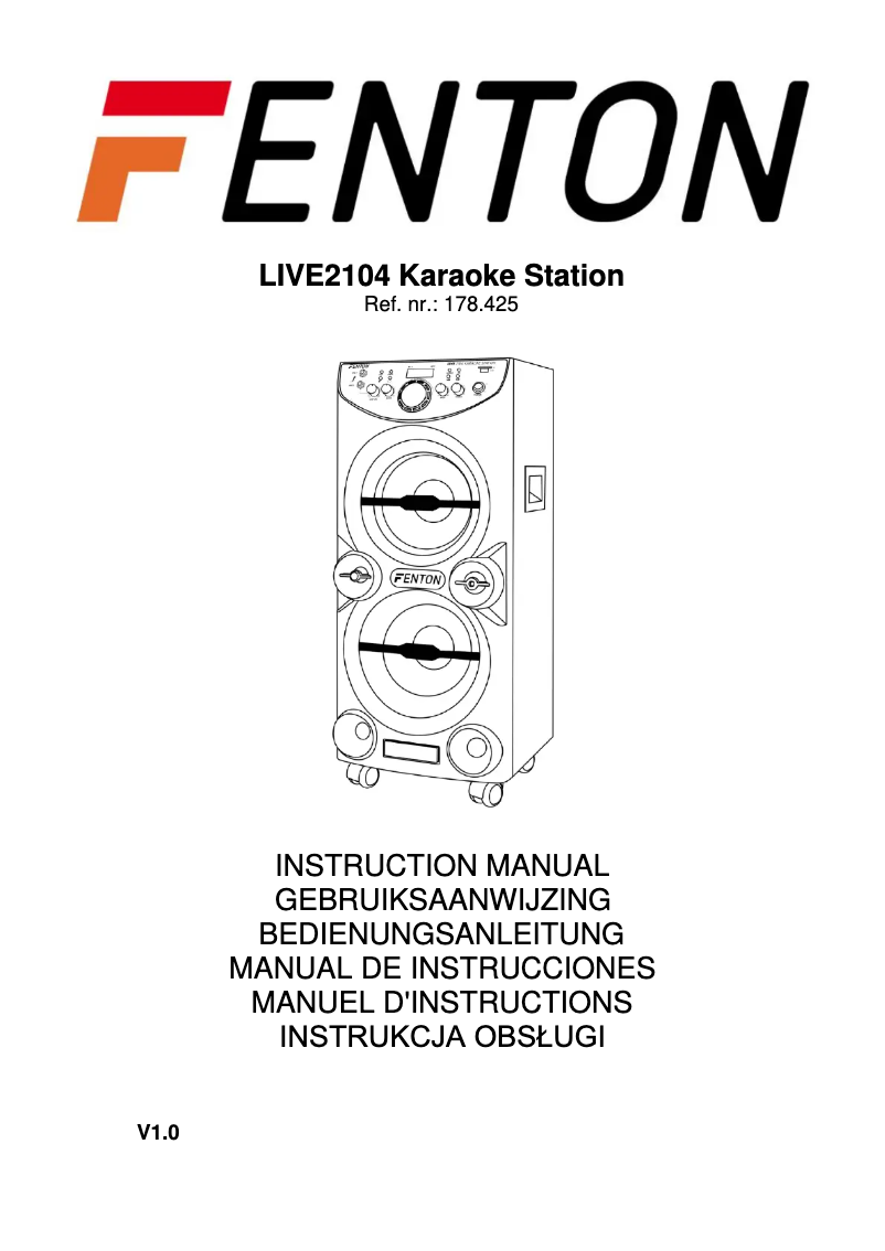 Page 1 of the manual User Manual Fenton LIVE2104