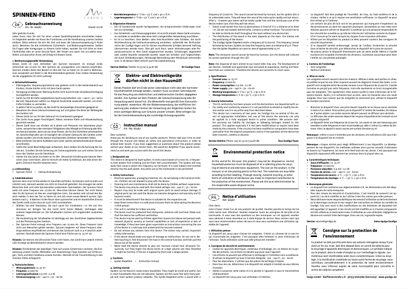 Page 1 of the manual User Manual Gardigo 66987