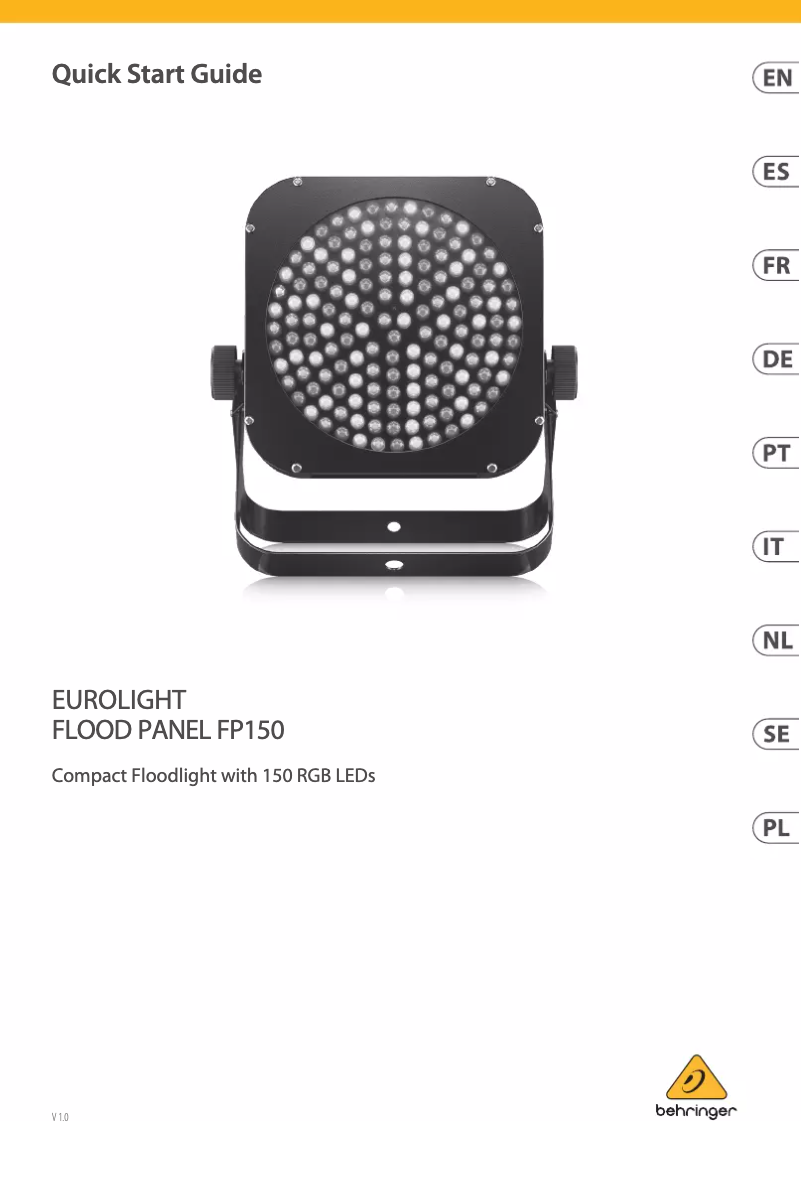 Page 1 of the manual User Manual Behringer Flood Panel FP150
