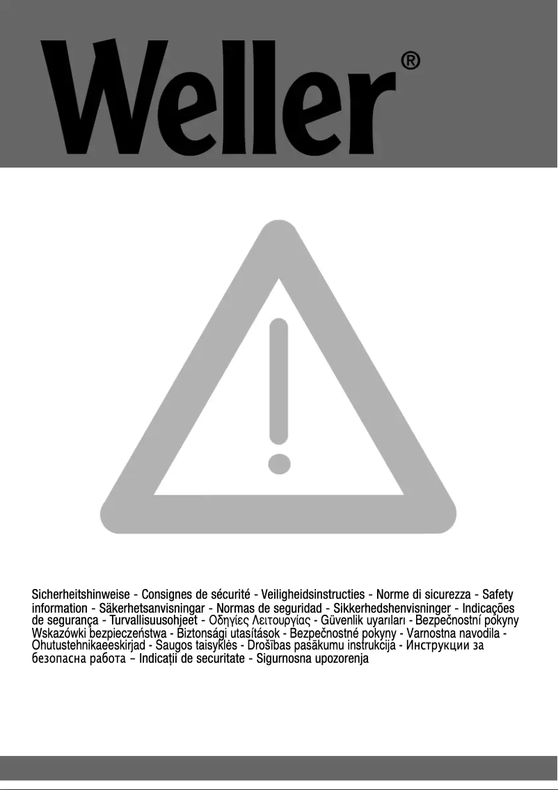 Page 1 of the manual Safety Instructions Weller WP 120