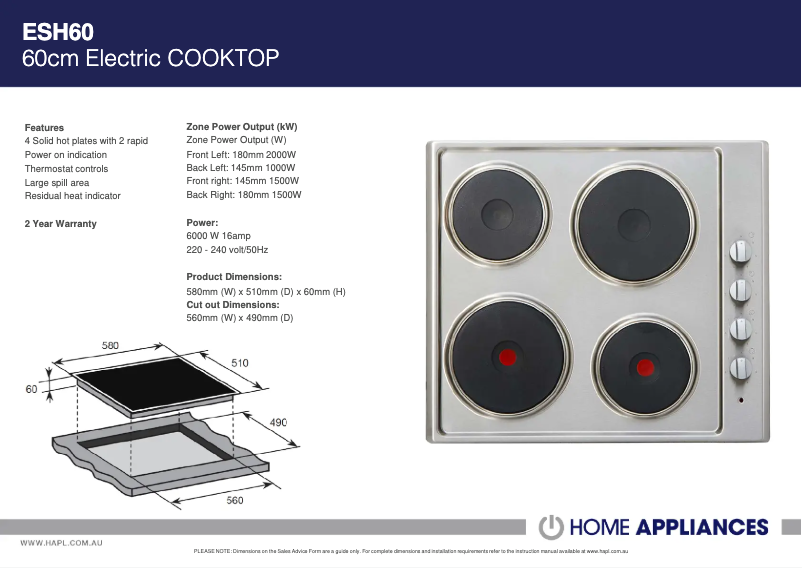 Image de la première page du manuel de l'appareil AOS6SE1