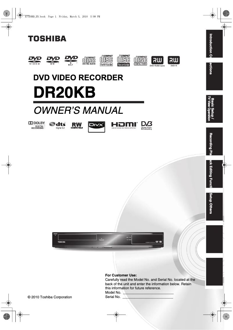 Image de la première page du manuel de l'appareil DR20KB