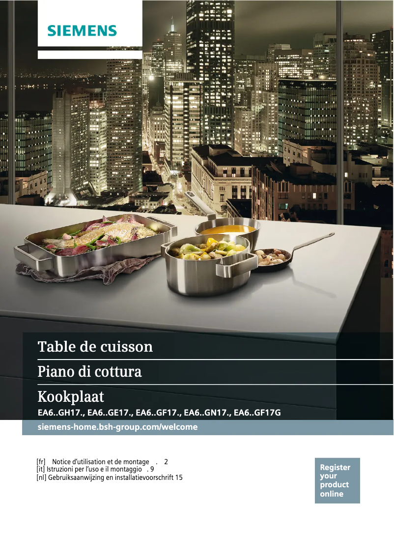 Page 1 of the manual User Manual Siemens EA645GE17