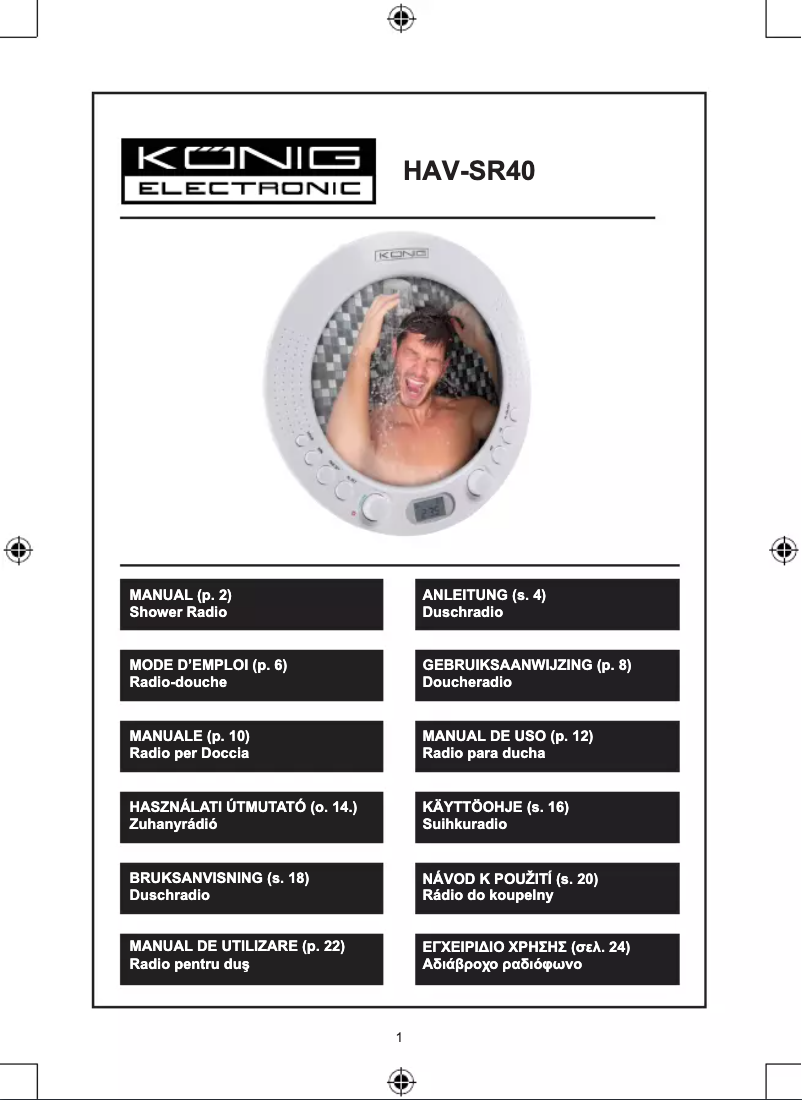 Page 1 of the manual User Manual Konig HAV-SR40