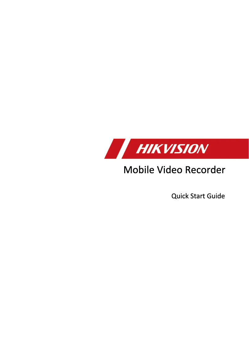 Page 1 of the manual Quick Start Guide Hikvision AE-MD5043-SD