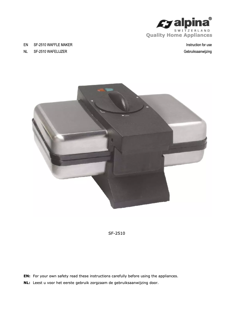 Page 1 of the manual User Manual Alpina SF-2510