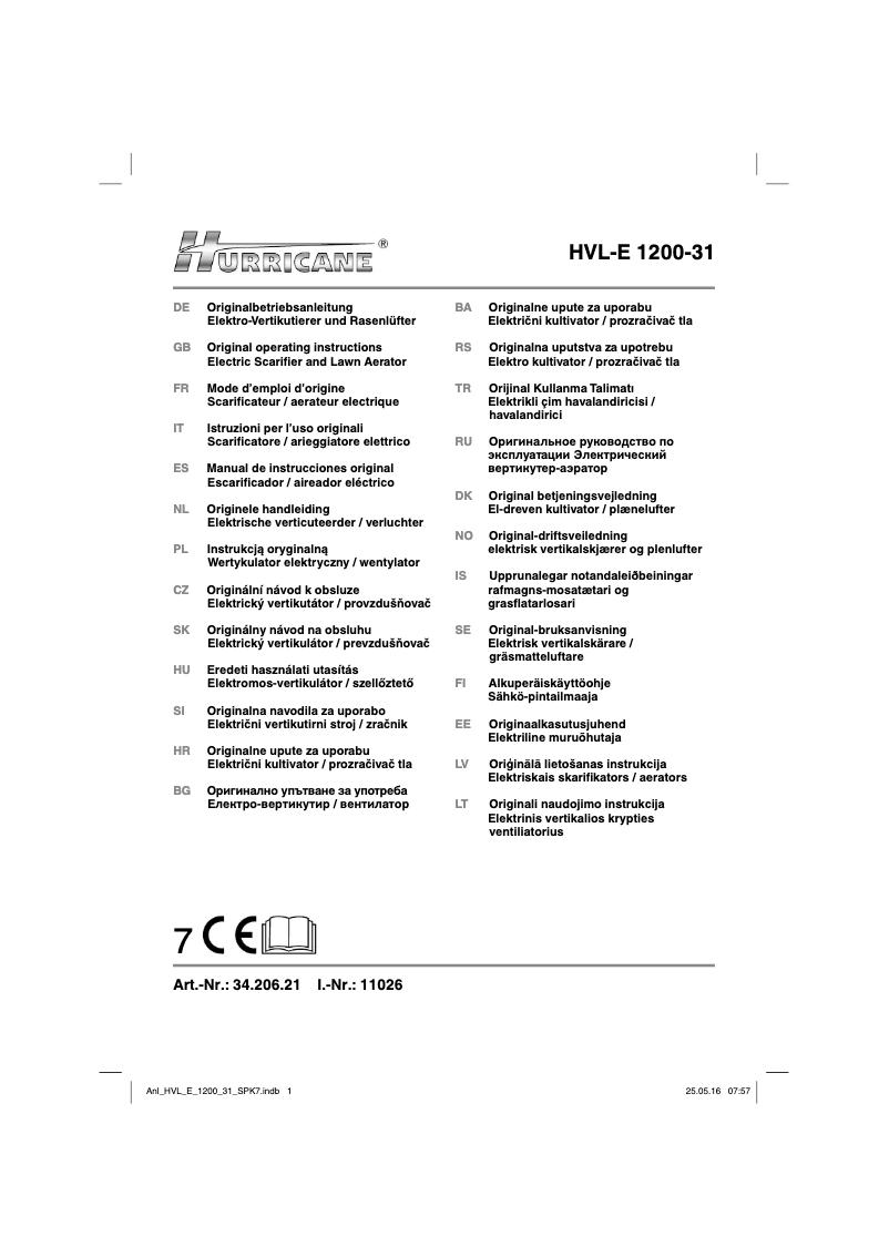 First page image of the manual for HVL-E 1200-31