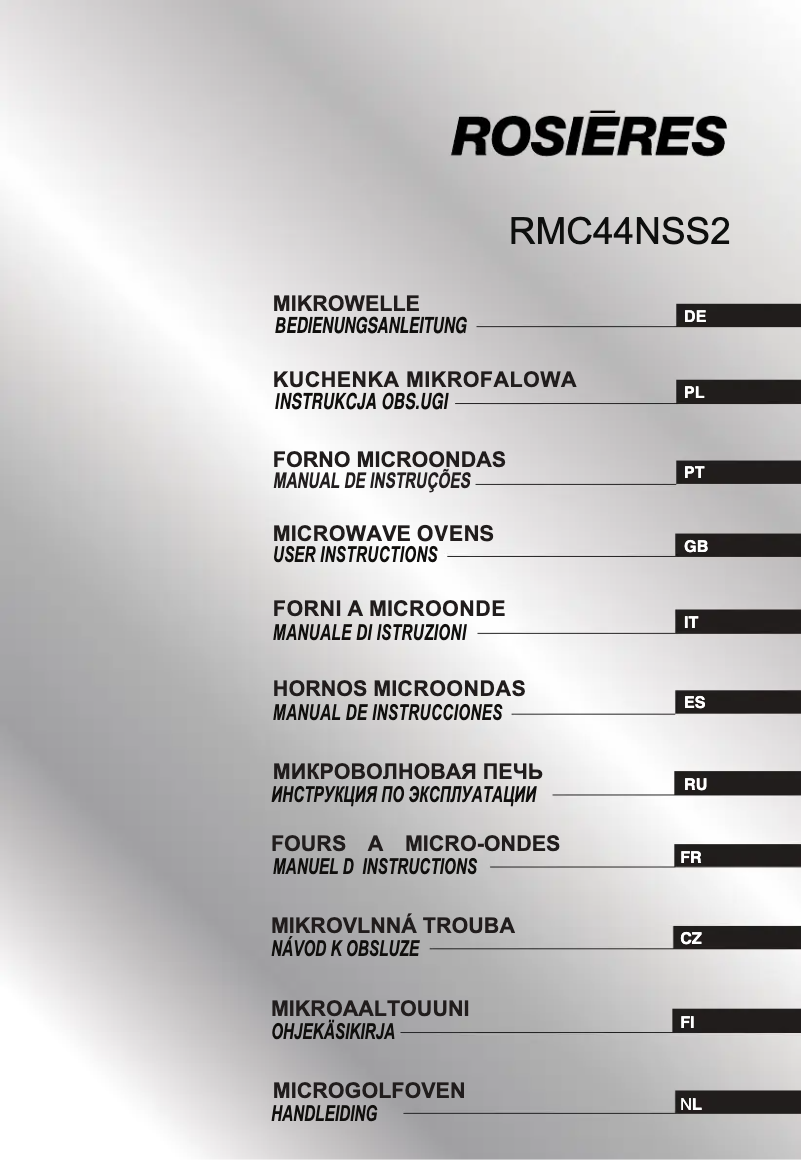 First page image of the manual for RMC44NSS2