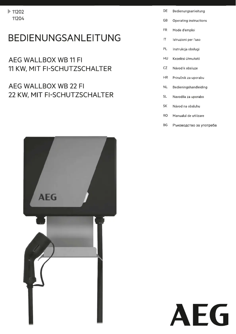First page image of the manual for WB 11 FI