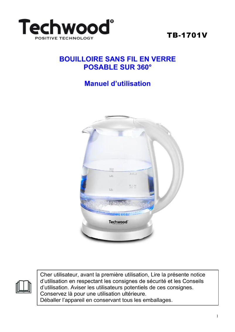 First page image of the manual for TB-1717V