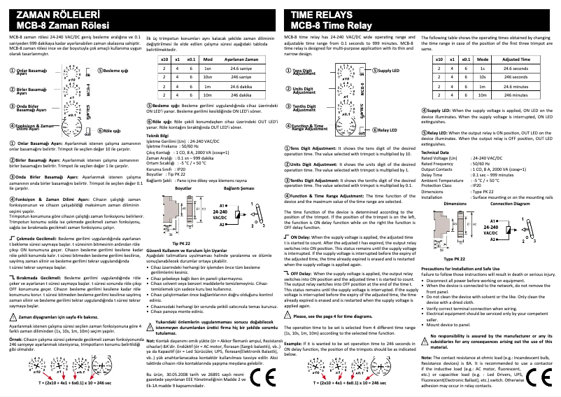 Page 1 of the manual Installation Guide ENTES MCB-8