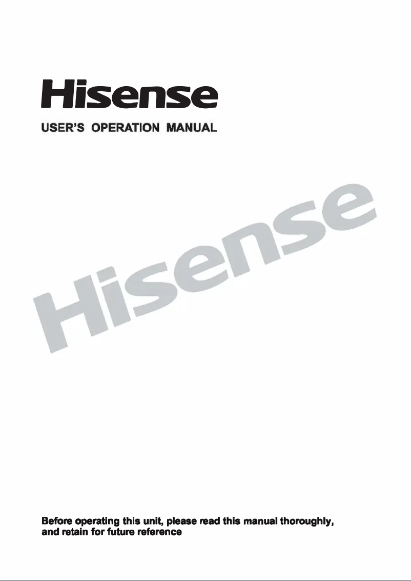 Page 1 of the manual User Manual Hisense WFQY1014EVJM
