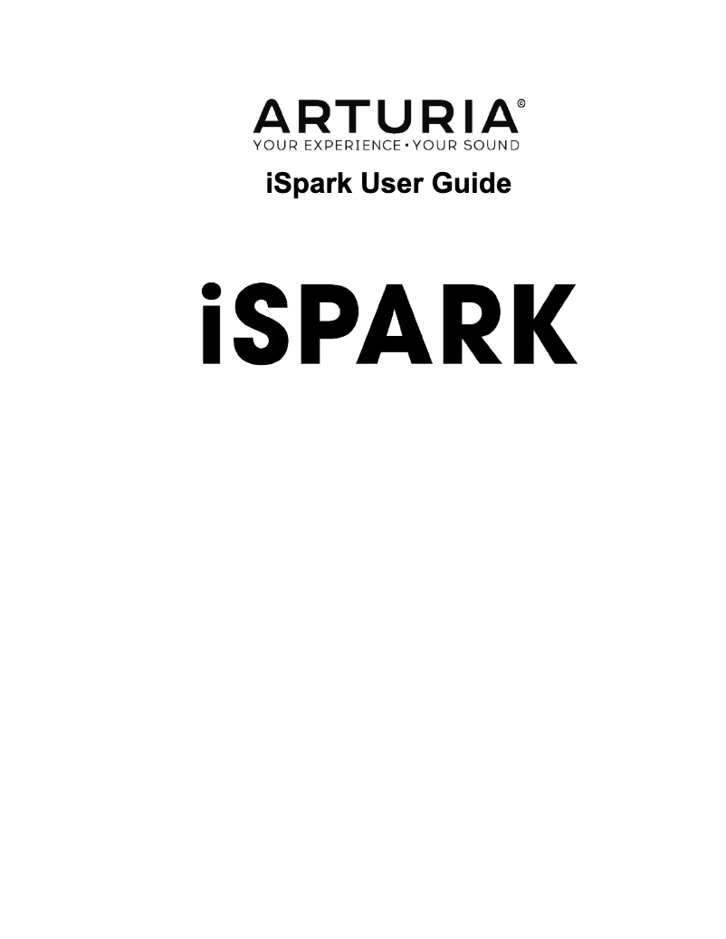Page 1 of the manual User Manual Arturia iSpark