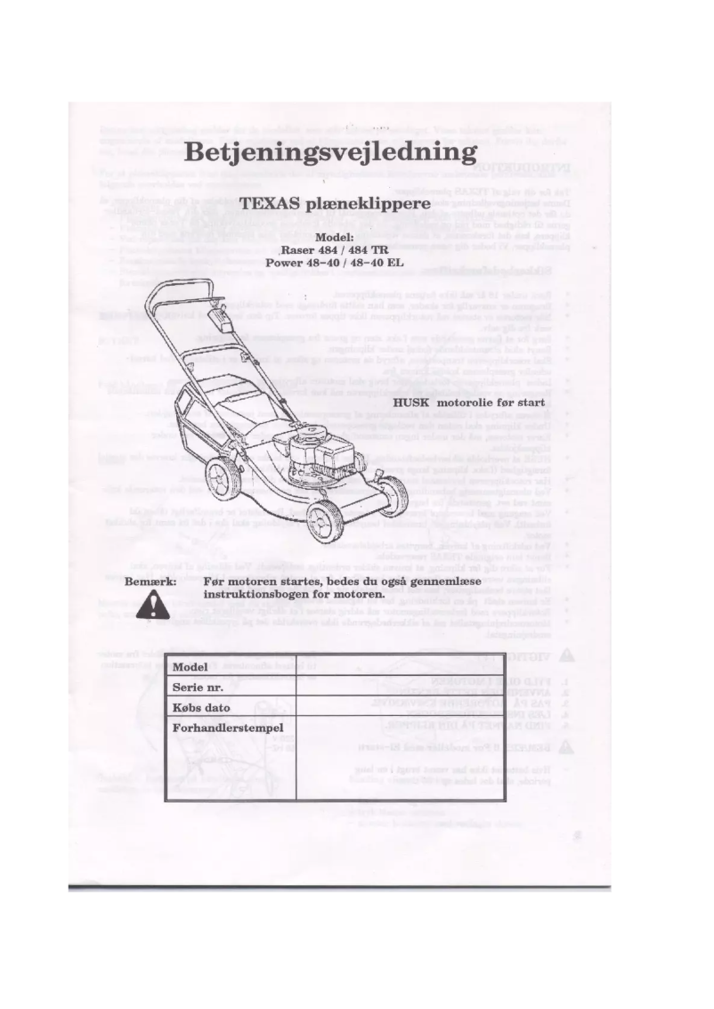 Page 1 of the manual User Manual Texas Power 48-40 EL