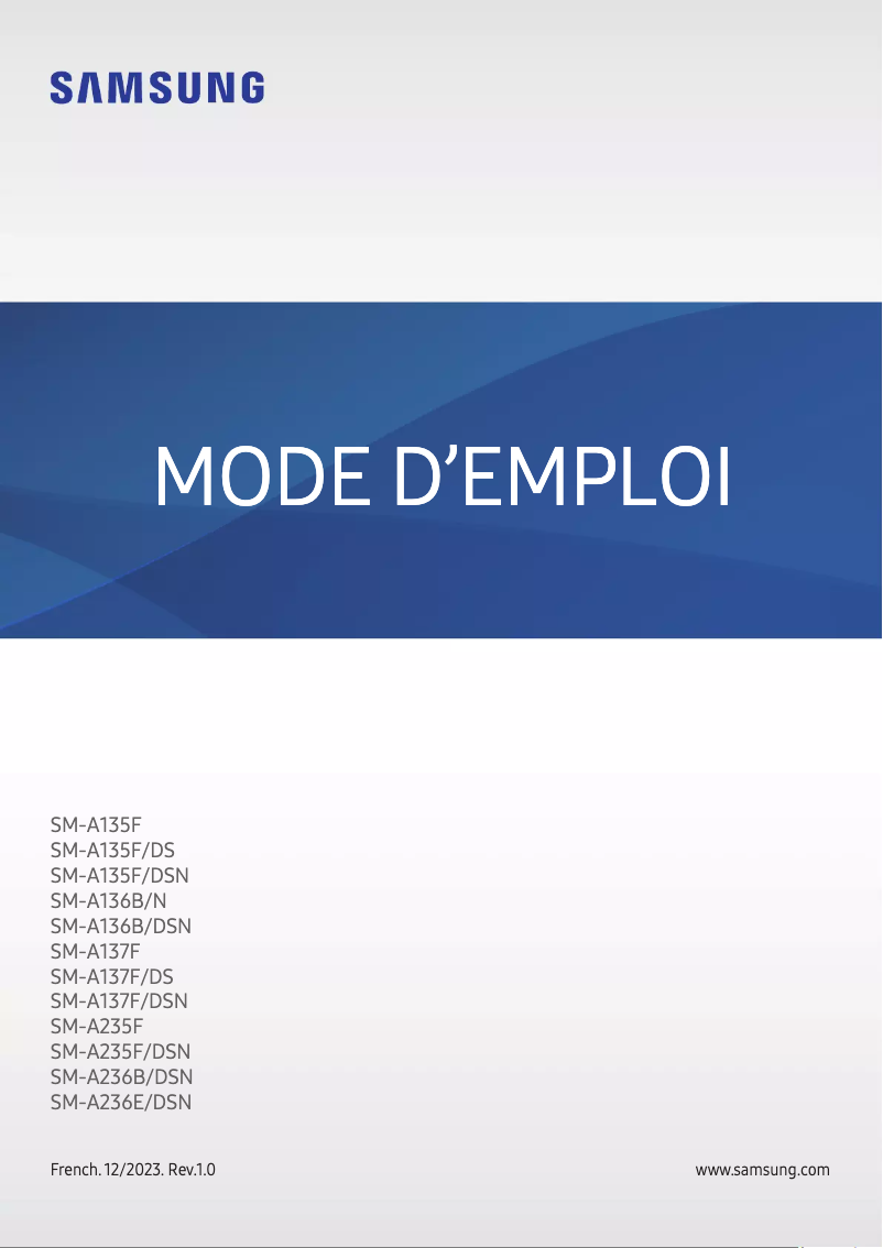 Page 1 of the manual User Manual Samsung Galaxy A23