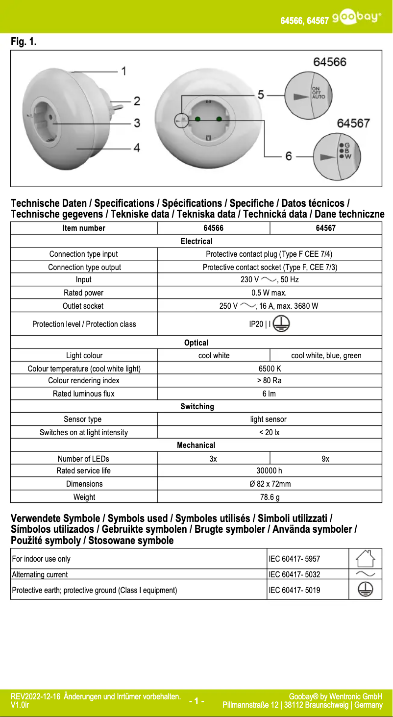 First page image of the manual for 64567