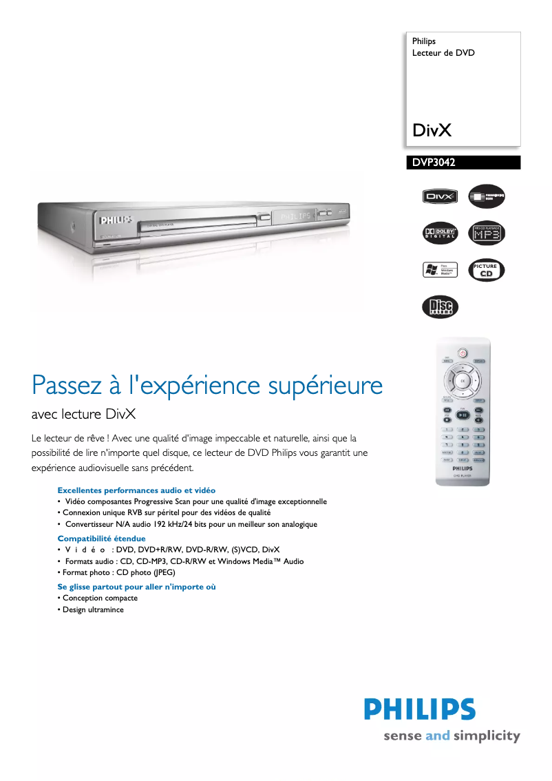 First page image of the manual for DVP3042