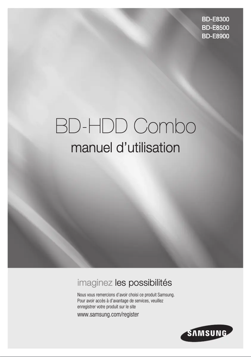 First page image of the manual for BD-E8900