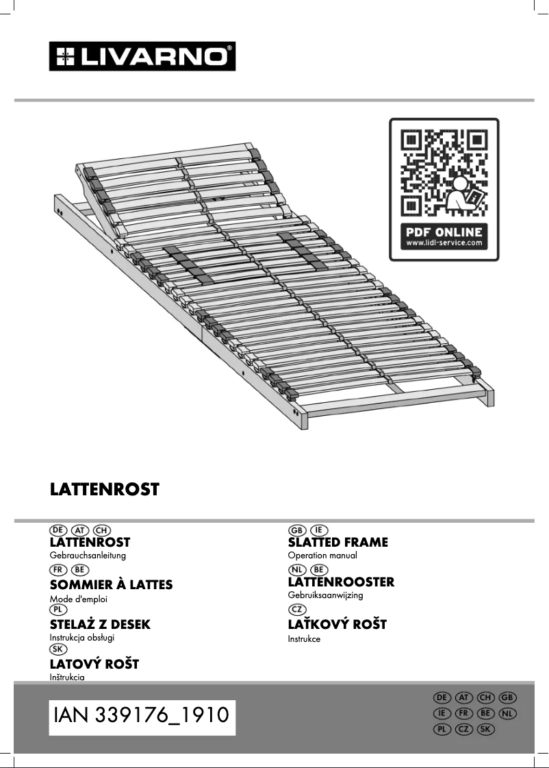 First page image of the manual for IAN 339176